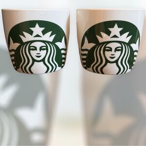 2 Starbucks coffee tea mugs 14 oz 2016 green white dishwasher microwave safe